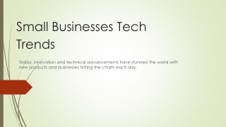 Small Businesses Tech Trends