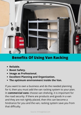 Benefits of using van racking