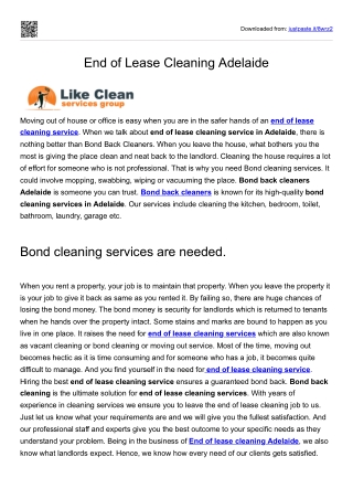 End of Lease Cleaning Adelaide services