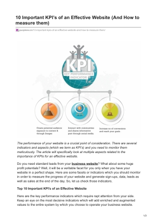10 Important KPIs of an Effective Website And How to measure them