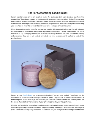 Tips For Customizing Candle Boxes