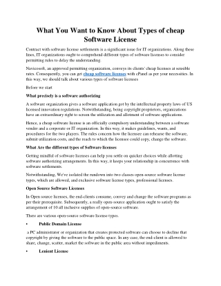 What You Want to Know About Types of cheap Software License