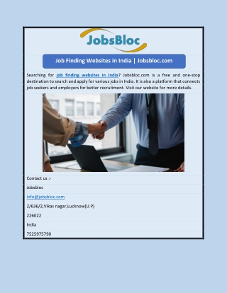 Job Finding Websites in India | Jobsbloc.com