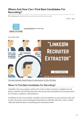 Where And How Can I Find Best Candidates For Recruiting