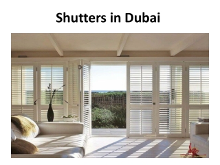 Shutters in Dubai