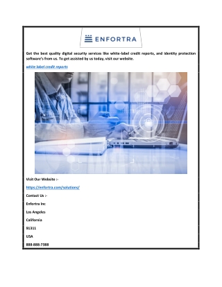 White Label Credit Reports  Enfortra.com