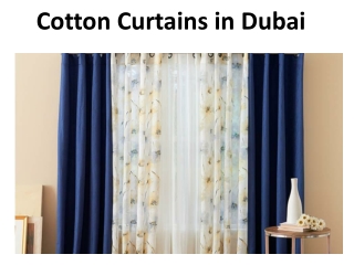 Cotton Curtains in Dubai