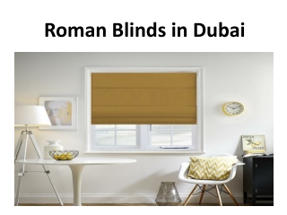 Roman Blinds in Dubai