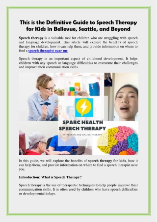 This is the Definitive Guide to Speech Therapy for Kids in Bellevue, Seattle, and Beyond