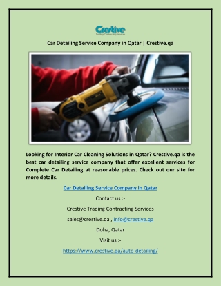 Car Detailing Service Company in Qatar | Crestive.qa