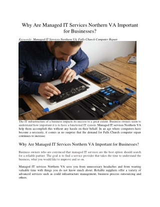 Why Are Managed IT Services Northern VA Important for Businesses