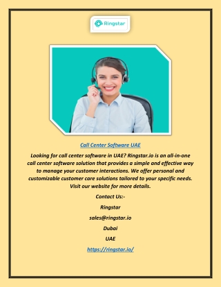 Call Center Software Uae | Ringstar.io