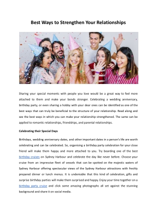 Best Ways to Strengthen Your Relationships