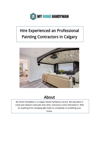 Hire Experienced an Professional Painting Contractors in Calgary