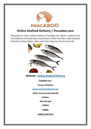 Online Seafood Delivery | Pescadoo.com