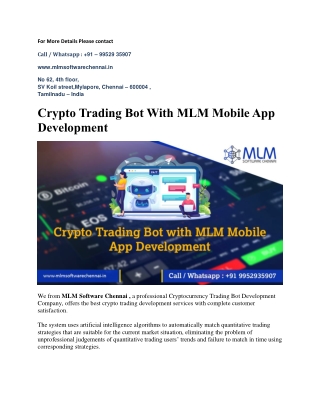 Crypto Trading Bot With MLM Mobile App Development