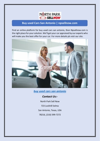 Buy used Cars San Antonio | npsellnow.com