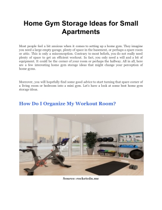 Home Gym Storage Ideas for Small Apartments