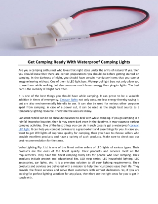 Get Camping Ready With Waterproof Camping Lights