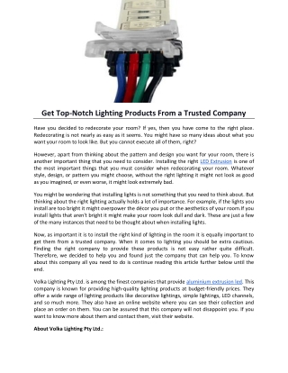 Get Top-Notch Lighting Products From a Trusted Company