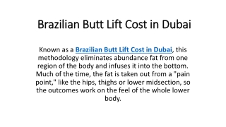 Brazilian Butt Lift Cost in Dubai