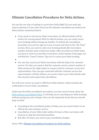 Ultimate Cancellation Procedures for Delta Airlines.