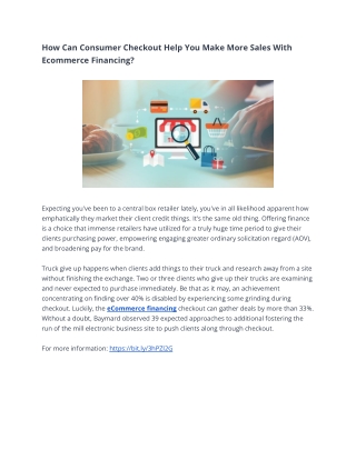 Ecommerce Financing: How Can Consumer Checkout Help You Make More Sales?