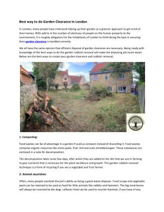 Best way to do Garden Clearance in London-converted