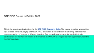 SAP FICO Course in Delhi in 2022 PPT