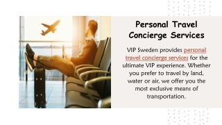 Personal Travel Concierge Services