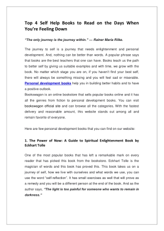 Top 4 Self Help Books to Read on the Days When You’re Feeling Down