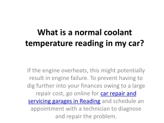 What is a normal coolant temperature reading in my car?