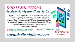Readymade Myntra Clone System - DOD IT Solutions