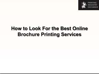 How to Look For the Best Online Brochure Printing Services?