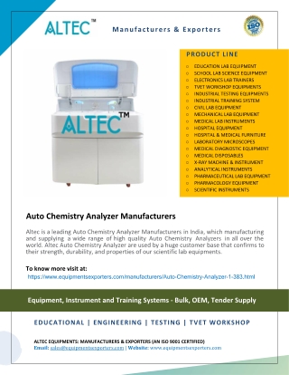 Auto Chemistry Analyzer Manufacturers