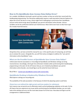 Fixed : Cannot sync QuickBooks License with License Data