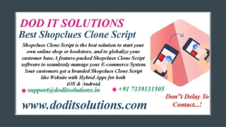 Readymade Shopclues Clone System - DOD IT Solutions