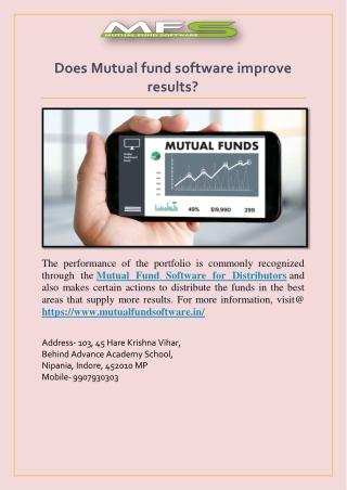 Does Mutual fund software improve results