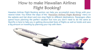 How to make Hawaiian Airlines Flight Booking