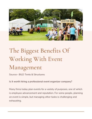 Biggest Benefits Of Working With Event Management | Bild Structure 