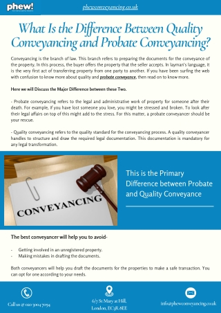 What Is the Difference Between Quality Conveyancing and Probate Conveyancing