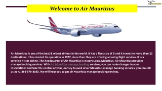Air Mauritius Manage Booking  1-866-579-8033