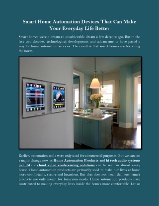 Smart Home Automation Devices That Can Make Your Everyday Life Better