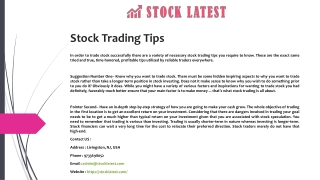 Stock Trading Tips
