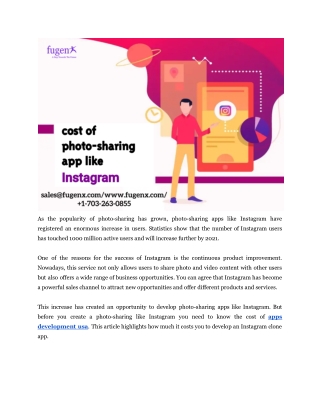 Cost of photo-sharing app like instagram
