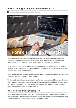 Forex Trading Strategies: Best Guide 2022