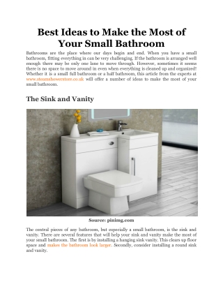 Best Ideas to Make the Most of Your Small Bathroom