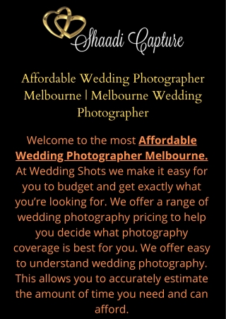 Affordable Wedding Photographer Melbourne | Melbourne Wedding Photographer
