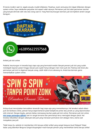 Situs Slot Online Tanpa Potongan Via Dana