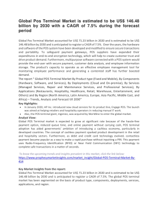 Global Pos Terminal Market is estimated to be US